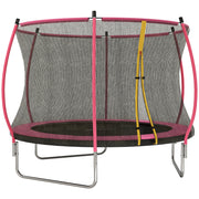 10ft Garden Trampoline with Safety Net for Family Outdoor Play Pink AOSOM