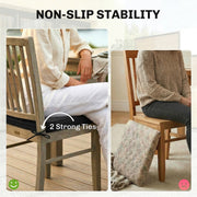 Outdoor Seat Cushions for Garden Chairs with Thick Foam and Easy Clean Covers Black Outsunny