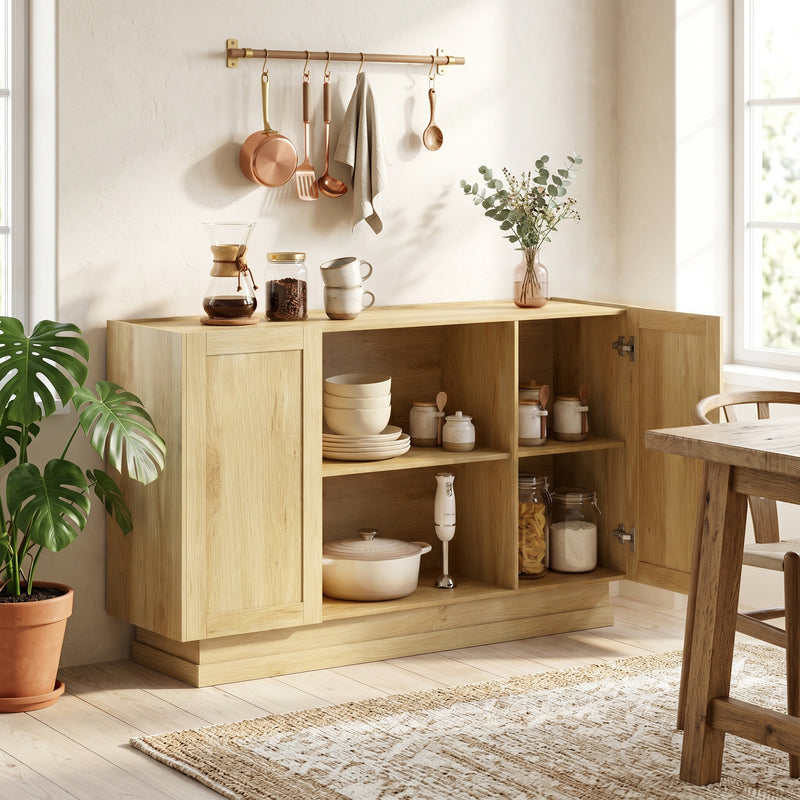 Sideboard with Shelves and Cabinets for Kitchen or Living Room Storage