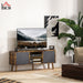 Rustic Brown TV Cabinet Stand for TVs up to 50 Inches with Foldable Drawers by HOMCOM