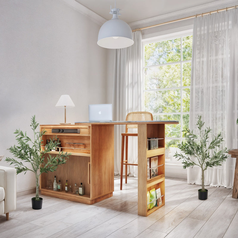 Set of 2 Artificial Olive Trees with 450 Leaves for Indoor Home or Office Decor Green