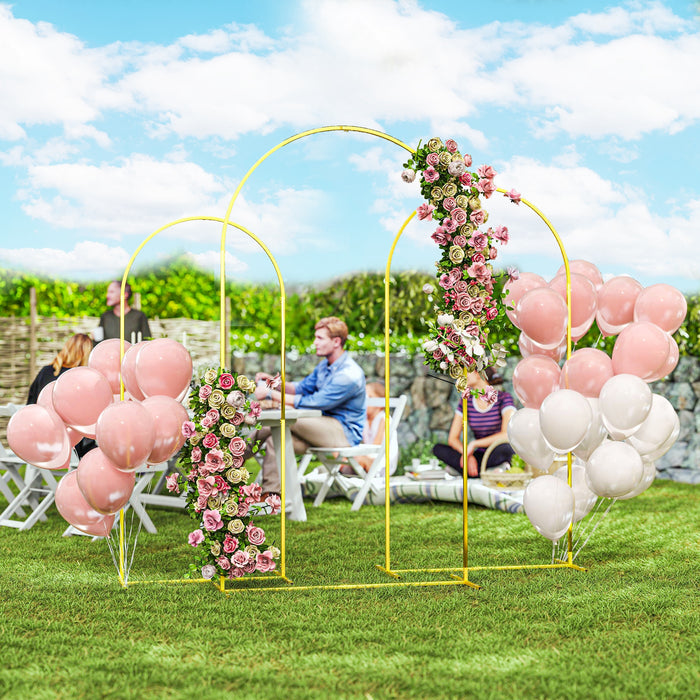 Gold Metal Wedding Arch Frame Set Balloon Backdrop Stand for Parties and Events by Outsunny