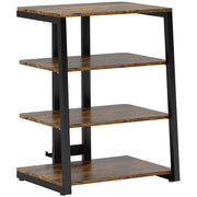 HiFi Storage Stand with Four Open Shelves Ideal for Media and Living Rooms, Rustic Brown
