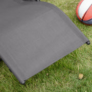 2 Piece Outdoor Rocking Chair Set with Headrest and Side Storage for Garden Grey AOSOM