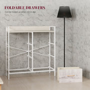 Rustic Wooden Chest with Six Fabric Drawers for Bedroom or Living Room Storage