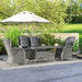 Light Grey 4 Seater Rattan Garden Sofa Set With Cushions and Glass Table by Outsunny