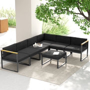 Black 14 Piece Replacement Cushions for Rattan Furniture Outdoor Seat and Back Pads by Outsunny