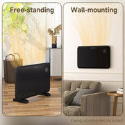 Image of a 1.2kW Convector Heater With Thermostat and Timer - Black