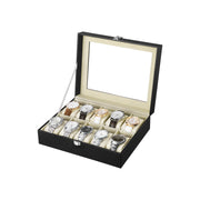 10 Slot Watch Box Organizer with Glass Lid and Soft Velvet Lining by Songmics