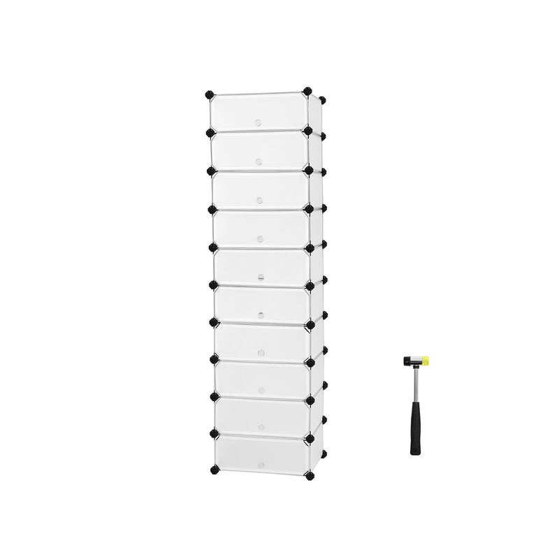 10 Tier Cube Storage Organiser with Modular Shelves for Home or Office by Songmics