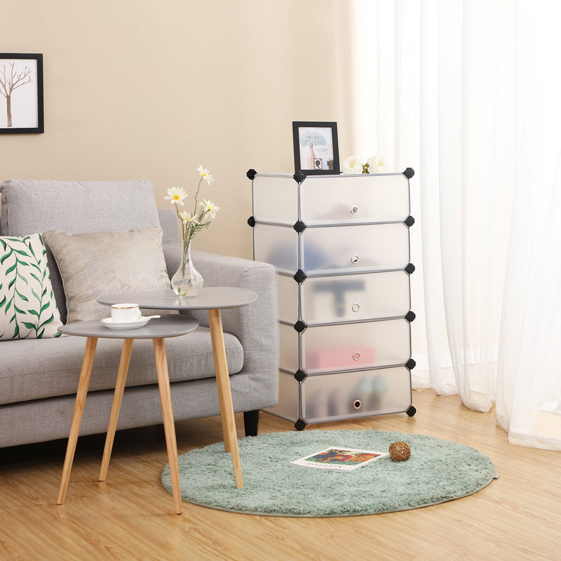 10 Tier Cube Storage Organiser with Modular Shelves for Home or Office by Songmics