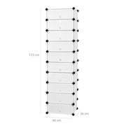 10 Tier Cube Storage Organiser with Modular Shelves for Home or Office by Songmics