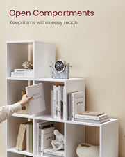 Open compartments keep books and items within easy reach