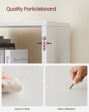 Close-up of 15mm particleboard panel, wipeable and wear-resistant finish
