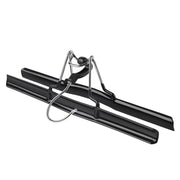 Close-up of the sprung clamp mechanism between the two black hanger bars