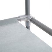 Close-up of a shelf joint and non-woven fabric shelf cover