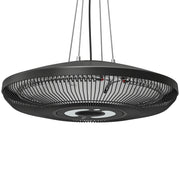 Outsunny hanging infrared patio heater in black, studio view from below