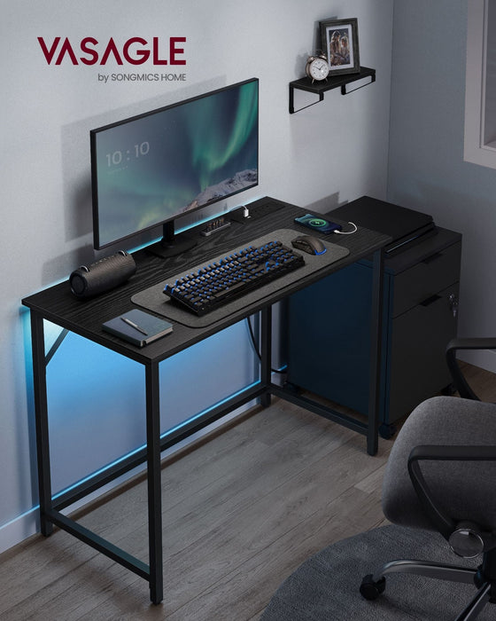 100cm Black Computer Desk With LED Lights 