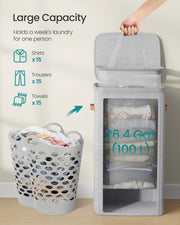 Dimensions diagram of the laundry basket, 42 x 32 x 75 cm