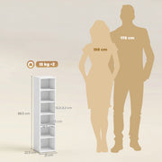 CD Storage Shelves Set of 2 with Adjustable Compartments for Media Organisation White AOSOM