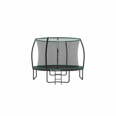 Green Songmics 10ft trampoline with safety net enclosure and ladder