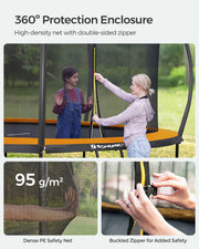 Ladder and entry point of the trampoline safety enclosure net