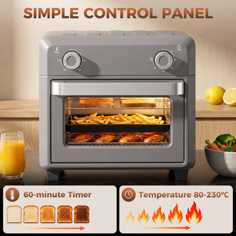 Simple control panel view showing the 60-minute timer and 80-230°C temperature range