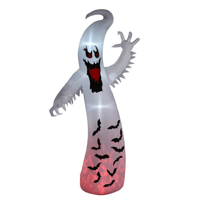 Outsunny 11.8ft scary waving ghost inflatable Halloween decoration with bat print base