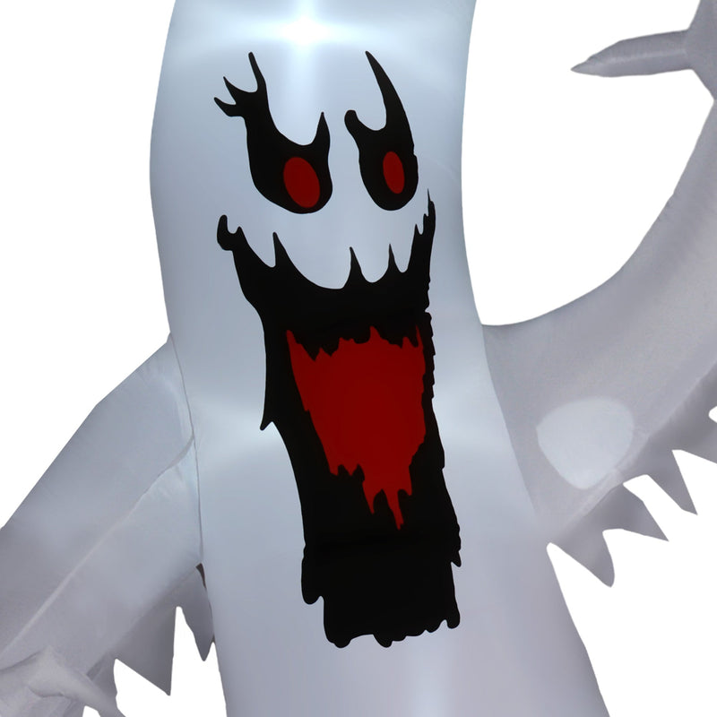 Close-up of the waving hand and face detail on the ghost inflatable