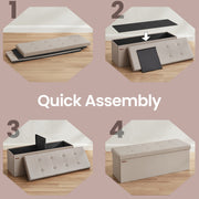 Ottoman bench folded flat for storage