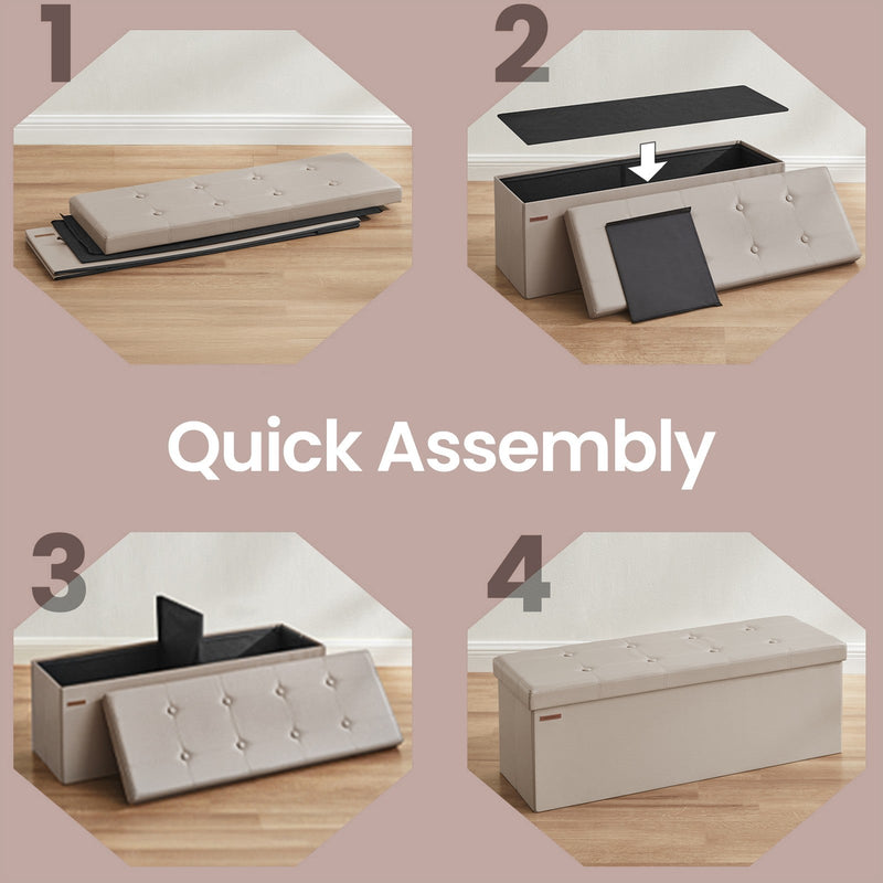 Ottoman bench folded flat for storage