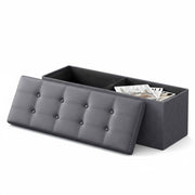 Ottoman bench lid open showing internal storage space