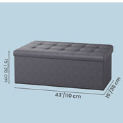 Removable divider inside slate grey ottoman storage bench