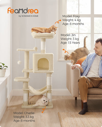 Studio shot of the full assembled cat tree