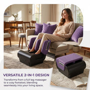 Foldable Foot and Leg Massager with Heat for Home Relaxation and Easy Storage Purple Homcom