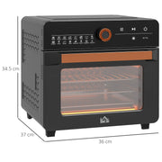 20L Mini Air Fryer Oven With 16 Cooking Presets And Timer For Countertop Use Black