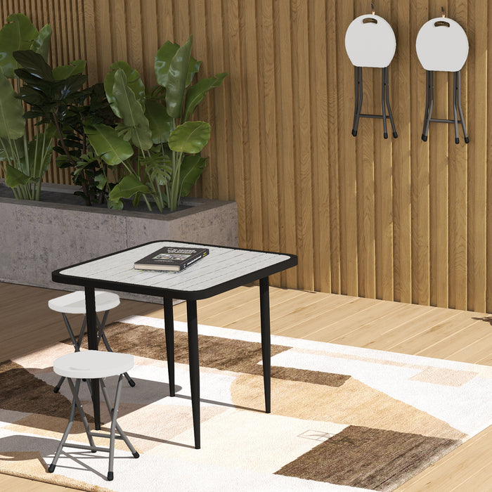 Set of Four White Folding Carry Stools Lightweight and Portable by Outsunny