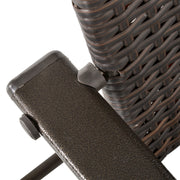 Set of 4 Brown Folding Rattan Chairs for Garden or Patio with Comfortable Seating