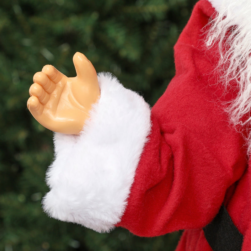 Close-up of Santa's waving hand and white cuff