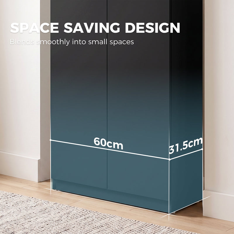 Close-up of the storage cabinet's compact 60cm by 31.5cm footprint