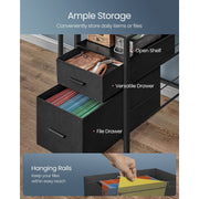 Vasagle 120cm Desk with Drawers and LED Lights For Home Office