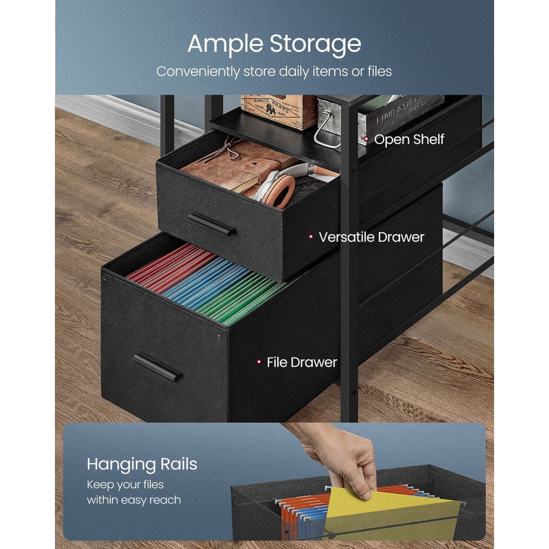 Vasagle 120cm Desk with Drawers and LED Lights For Home Office