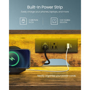 Vasagle 120cm Desk with Drawers and LED Lights For Home Office