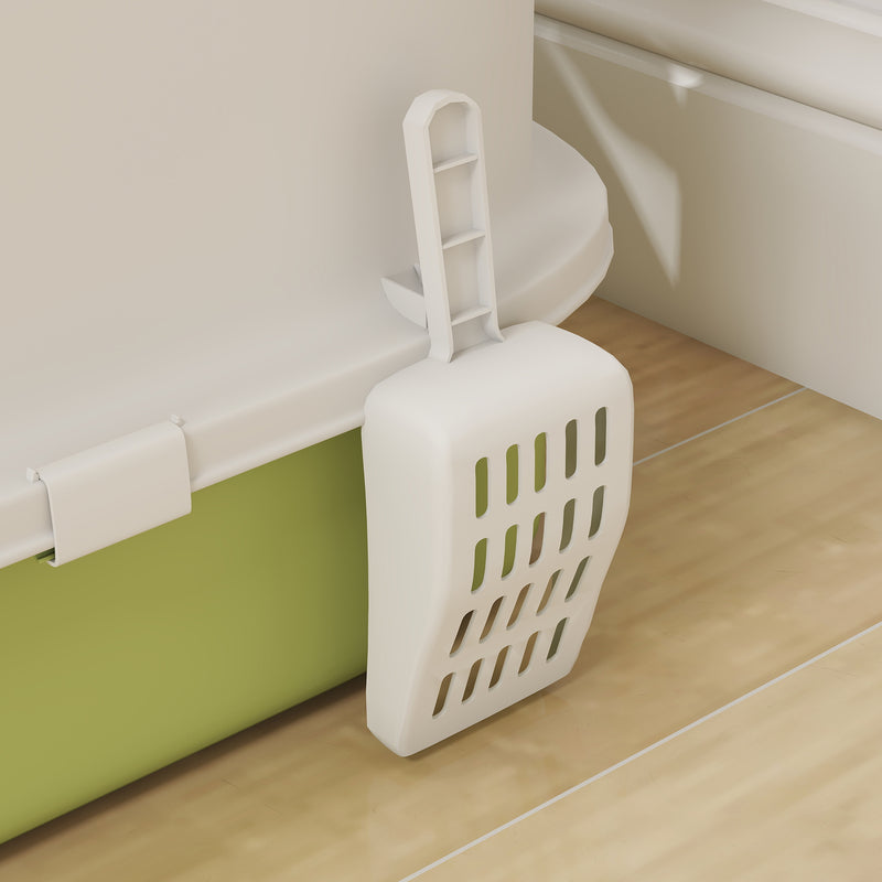 Covered Cat Litter Box with Scoop and Deodoriser for Odour Control and Easy Cleaning Green