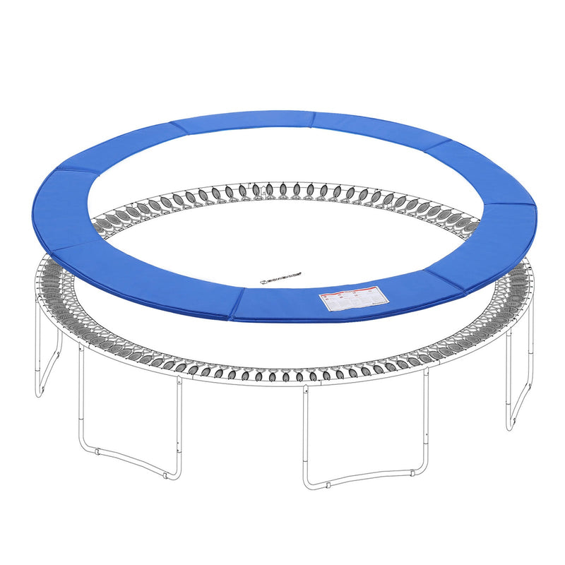Rendered diagram of the Songmics safety pad fitting over a trampoline's spring coils and frame edge