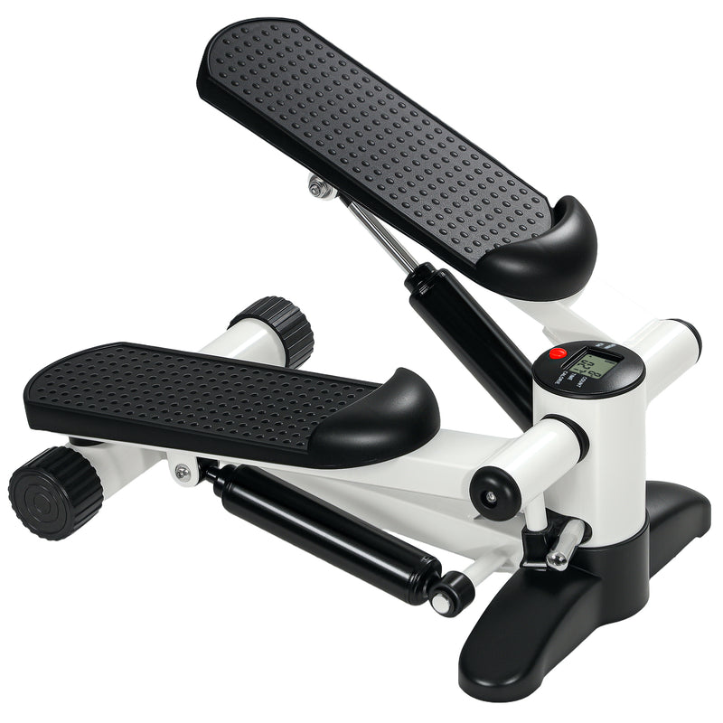 Mini Stepper Exercise Machine with LCD Display and Non Slip Pedals in White by Outsunny AOSOM