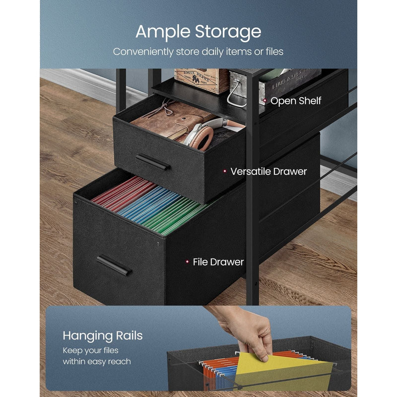 Vasagle Gaming Desk with Drawers and LED Lights, 135cm Wide