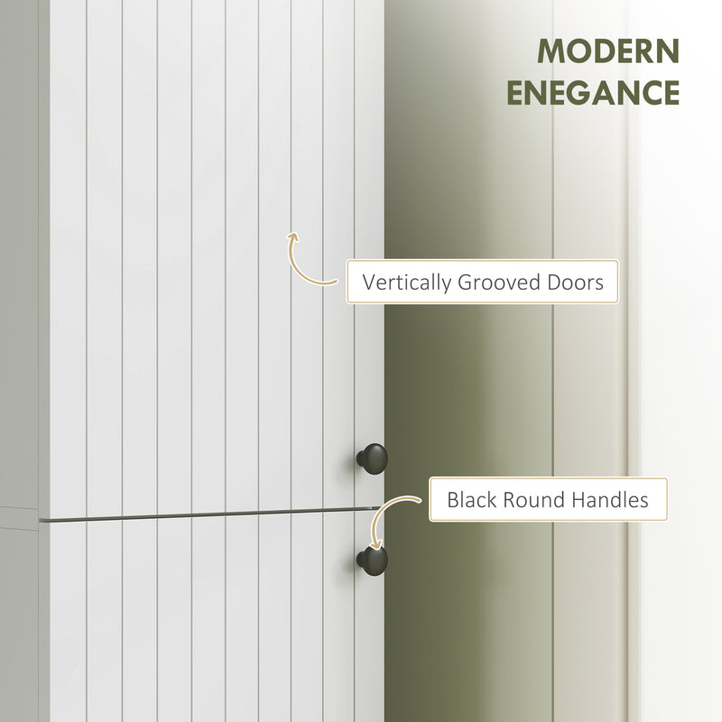 Wall Mounted Tall Bathroom Cabinet with Soft Close Doors Ideal for Small Spaces, White