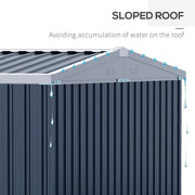 Sloped roof panel showing rainwater running off both sides of the apex roof and the louvred gable vents