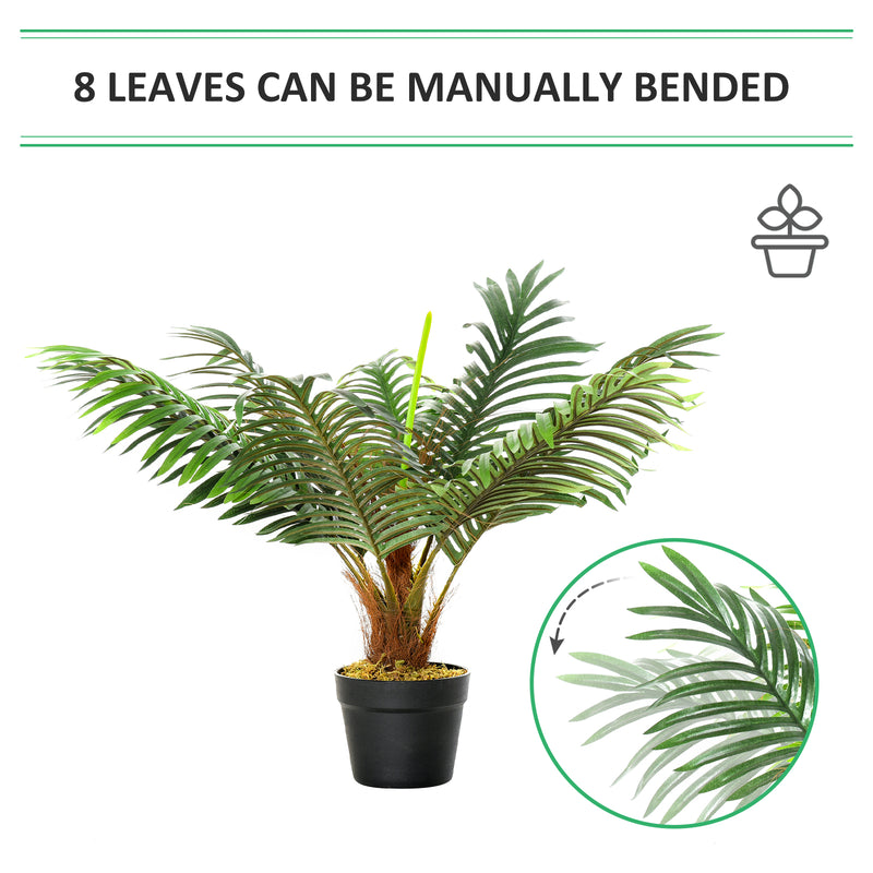 60cm Artificial Palm Tree with 8 Leaves in Nursery Pot for Indoor and Outdoor Use Green